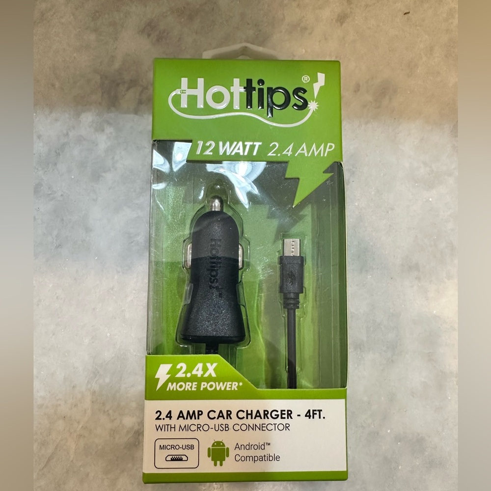 Hottips! Charge & Sync Cable, Micro-USB Connector, 4 Feet - NIB